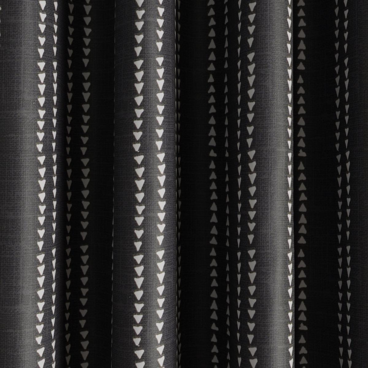 Dahlia Stripe Monochrome Eyelet Curtains Black and white – image 2