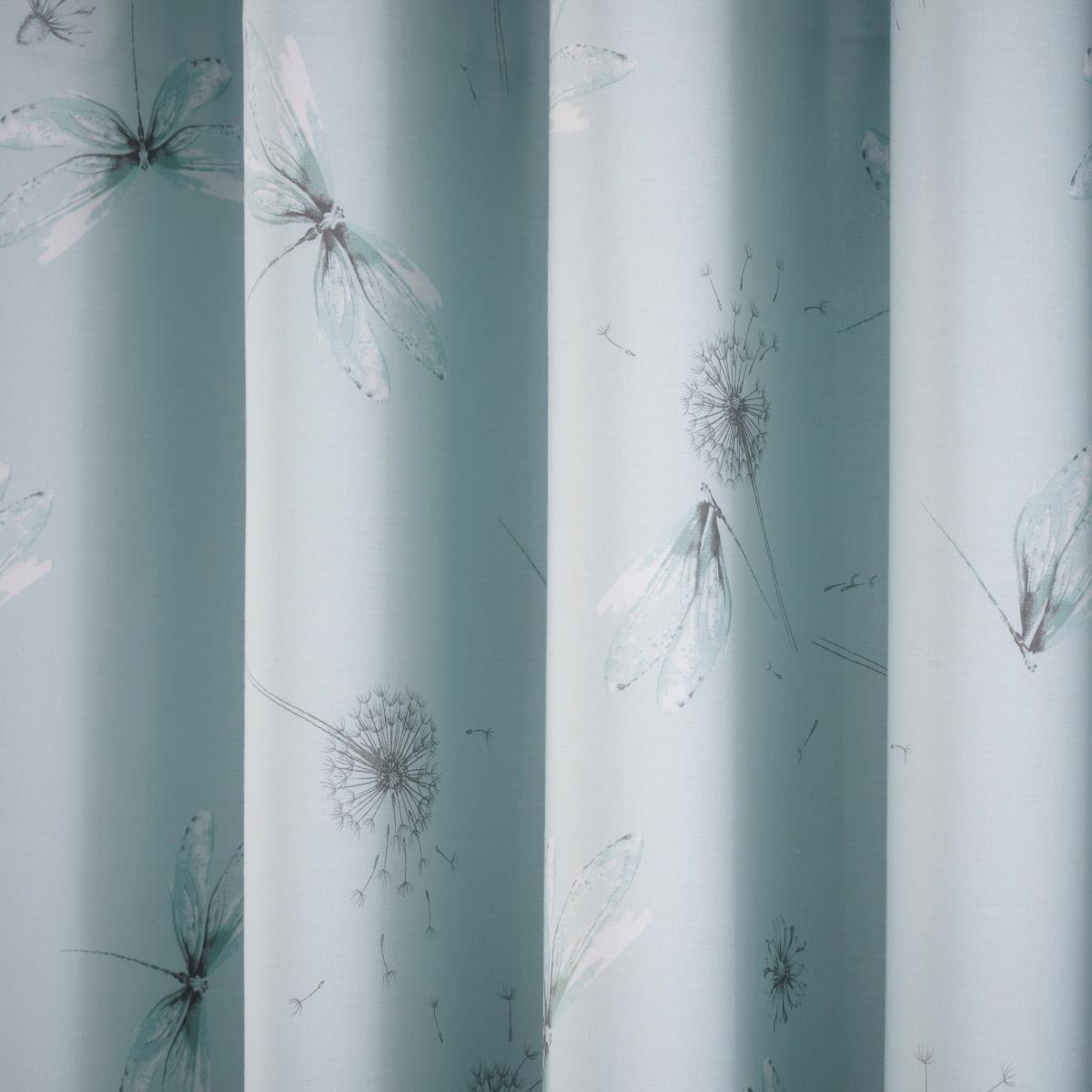 Dragonflies Duck Egg Blackout Eyelet Curtains Blue/Grey – image 3