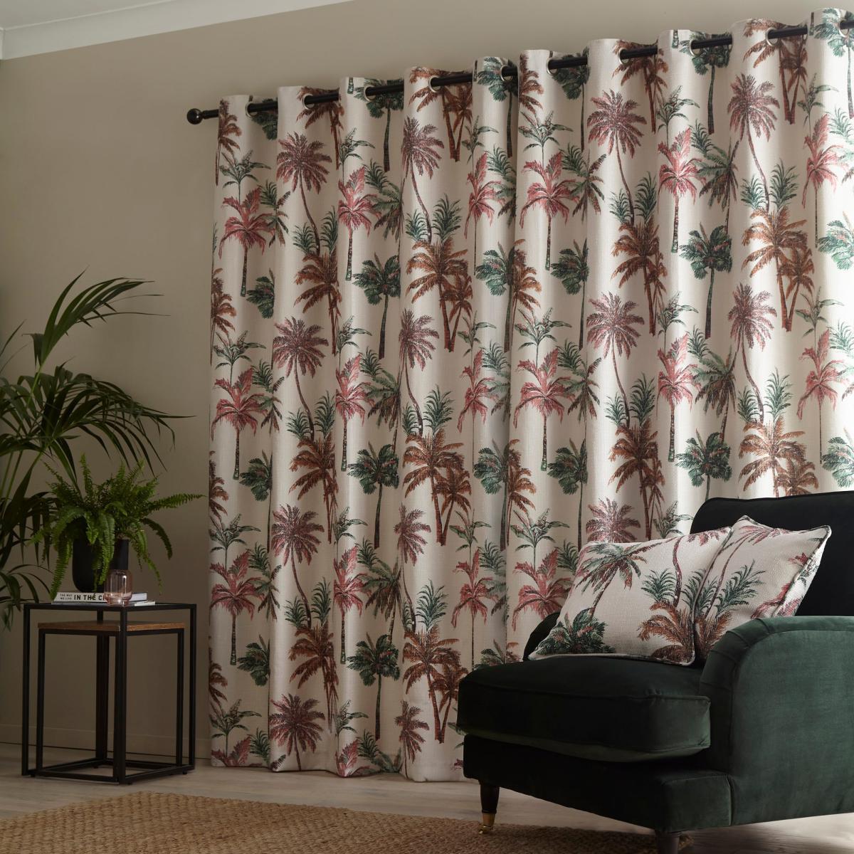 Maldives Eyelet Curtains Green/Brown – image 3