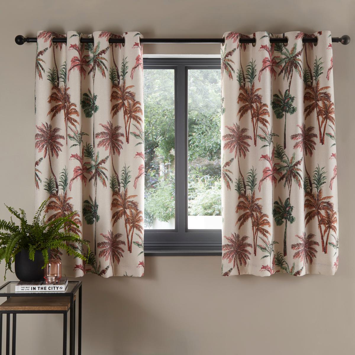 Maldives Eyelet Curtains Green/Brown – image 4