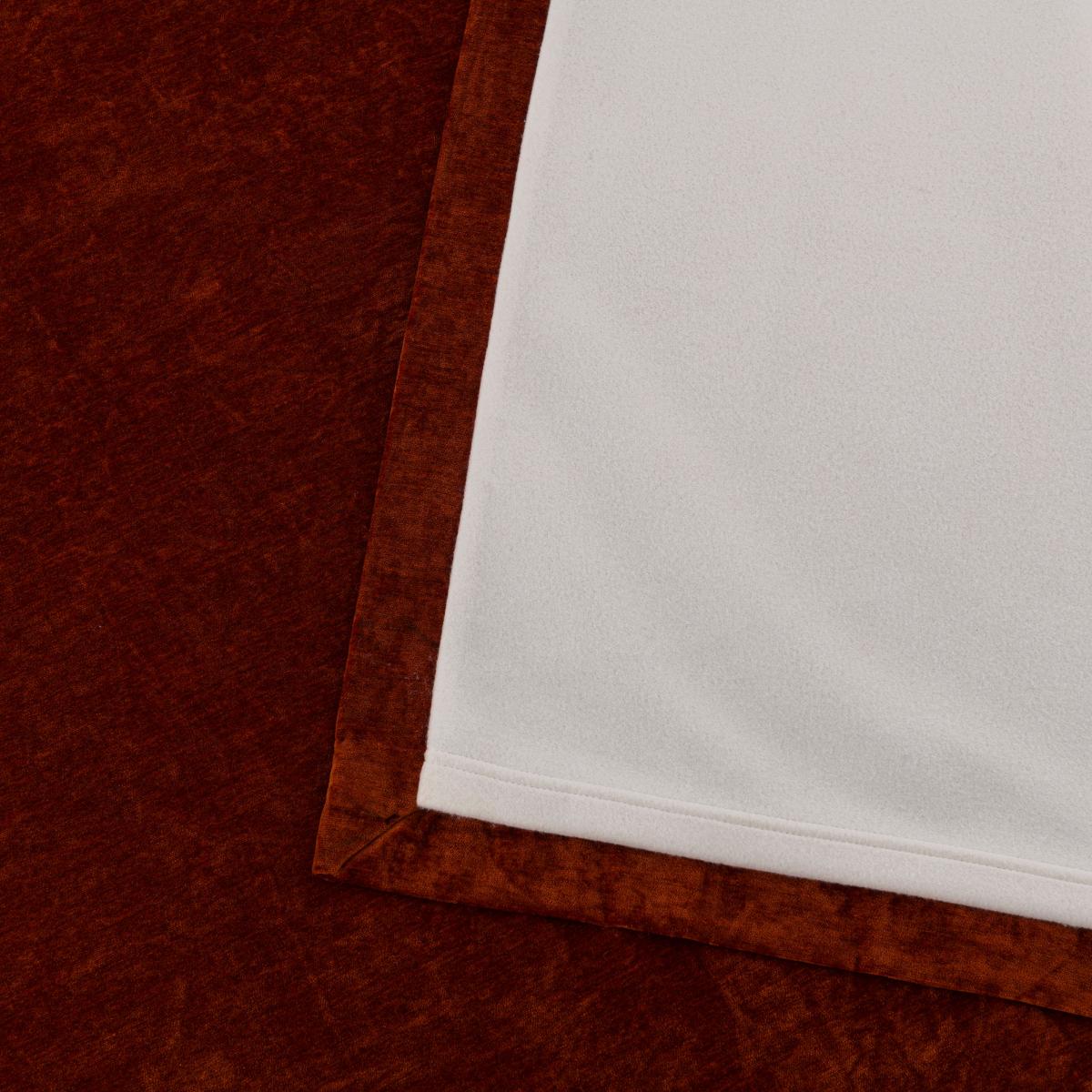 Vintage Chenille Orange Umber Thermal Fleece Lined Eyelet Curtain Orange Umber – image 6