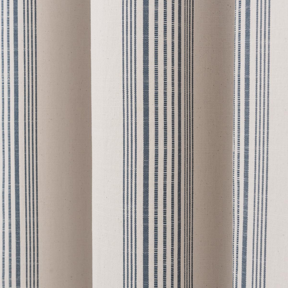 Churchgate Recycled Cotton Stripe Eyelet Curtains Blue – image 3