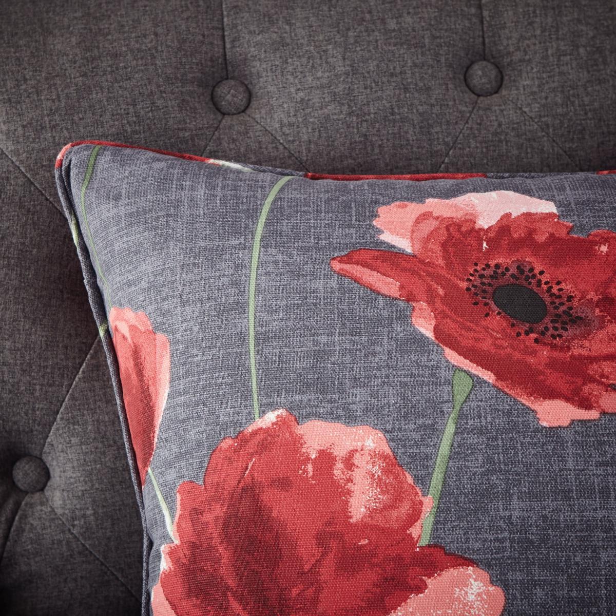 Poppy Trail Red Eyelet Curtains Red, Green and Grey – image 6