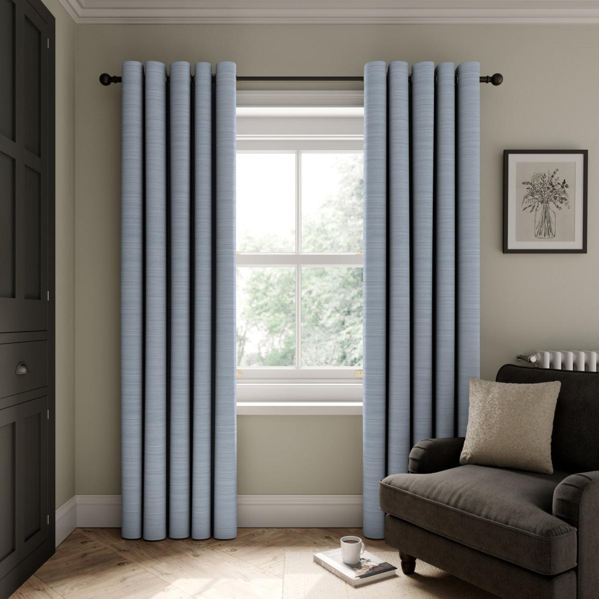 Hamilton Luxe Navy Blackout Eyelet Curtains Luxe Navy – image 2