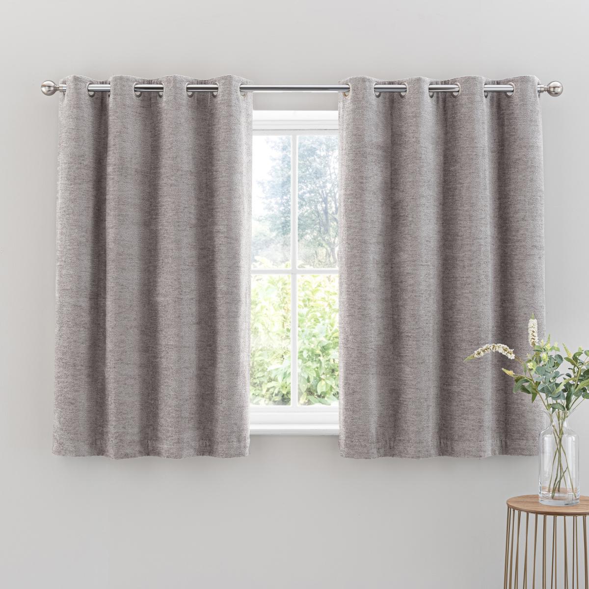 Clayton Chenille Chateau Grey Eyelet Curtains Chateau Grey – image 4