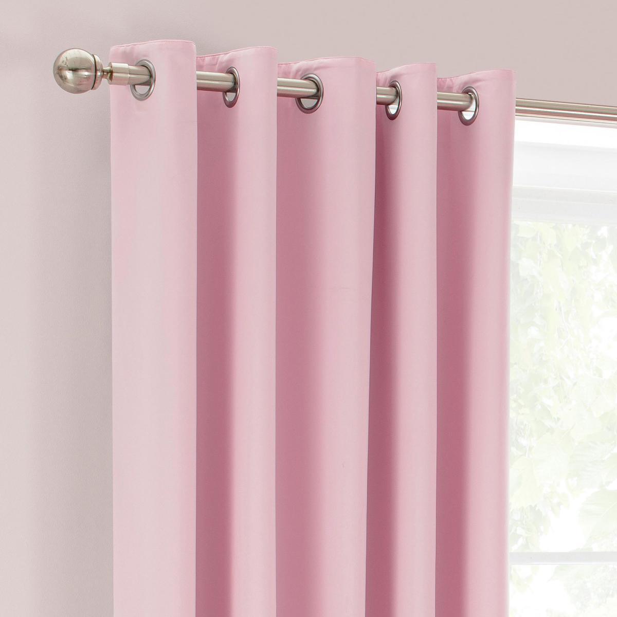 Mia Pink Blackout Eyelet Curtains Pink – image 3