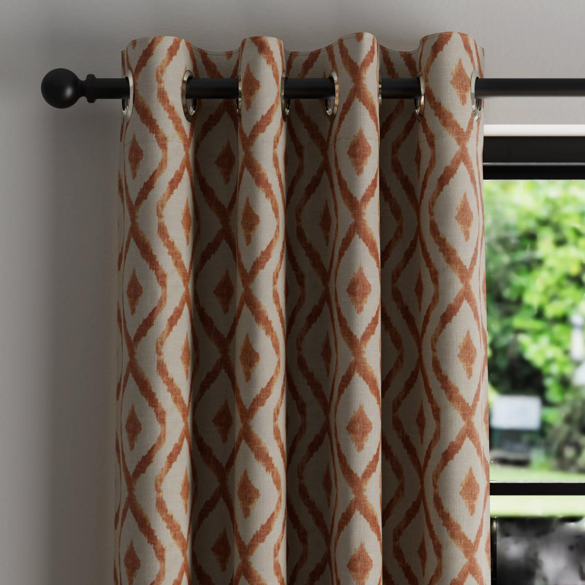 Imani Butterscotch Sheer Eyelet Curtains Butterscotch (Orange) – image 1