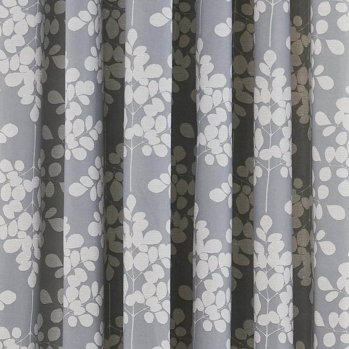 Clarissa Hulse Ginkgo Patchwork Pink and Mustard Eyelet Curtains Grey and White – image 3