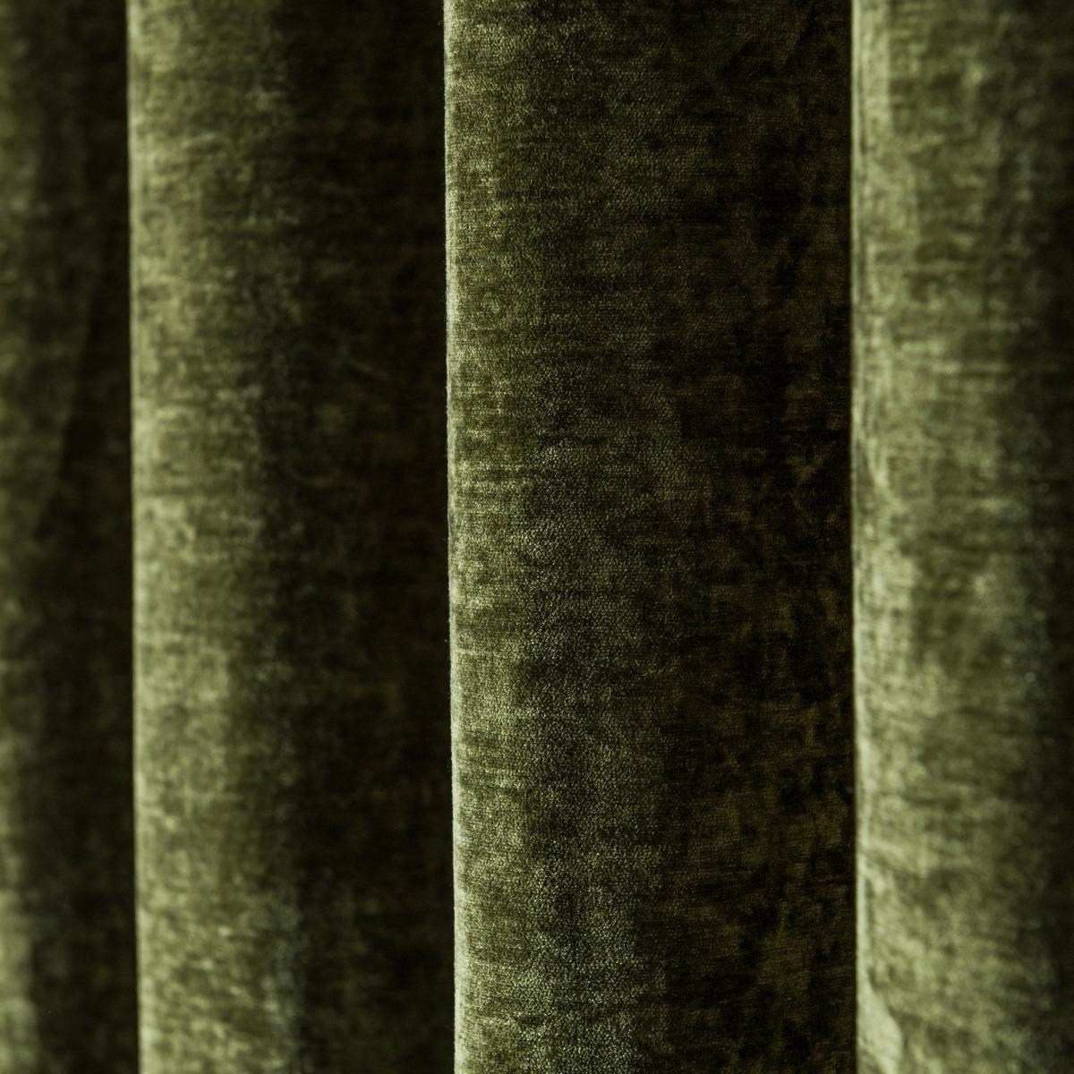Vintage Chenille Olive Green Thermal Eyelet Curtain Olive (Green) – image 3