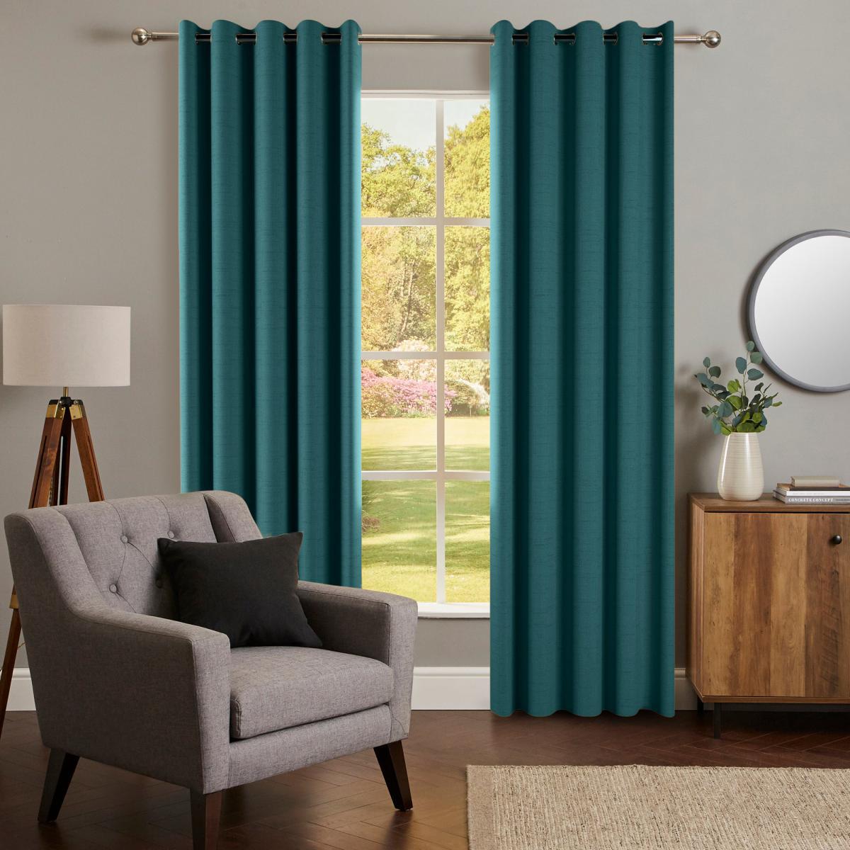 Nova Jade Blackout Eyelet Curtains Green – image 2