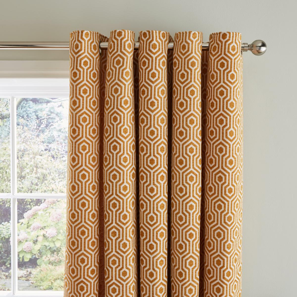 Colvin Amber Gold Eyelet Curtains Amber Gold – image 2