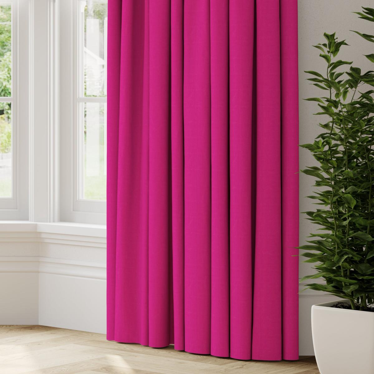 Panama Cotton Made to Measure Curtains Panama Fuchsia – image 2