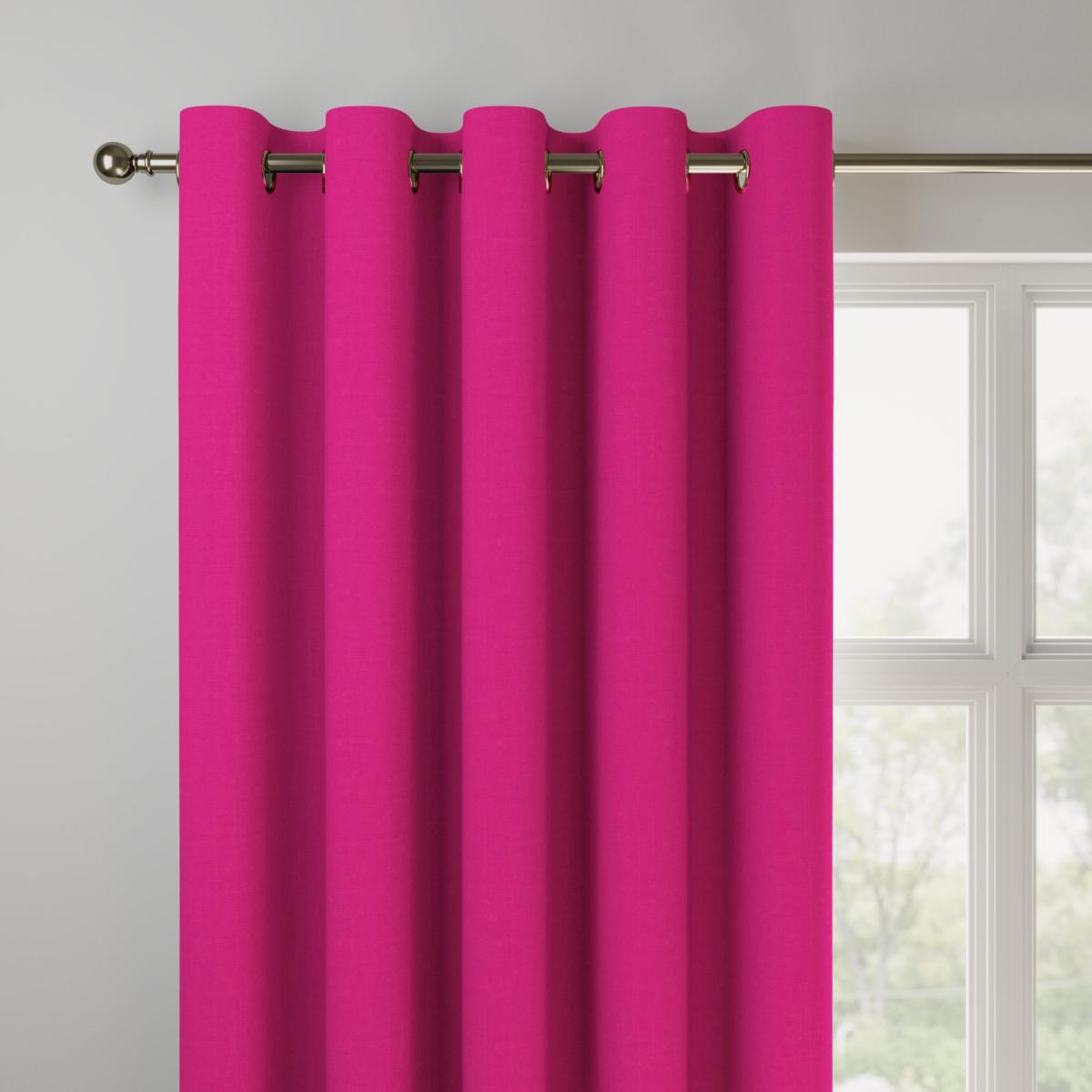 Panama Cotton Made to Measure Curtains Panama Fuchsia – image 3