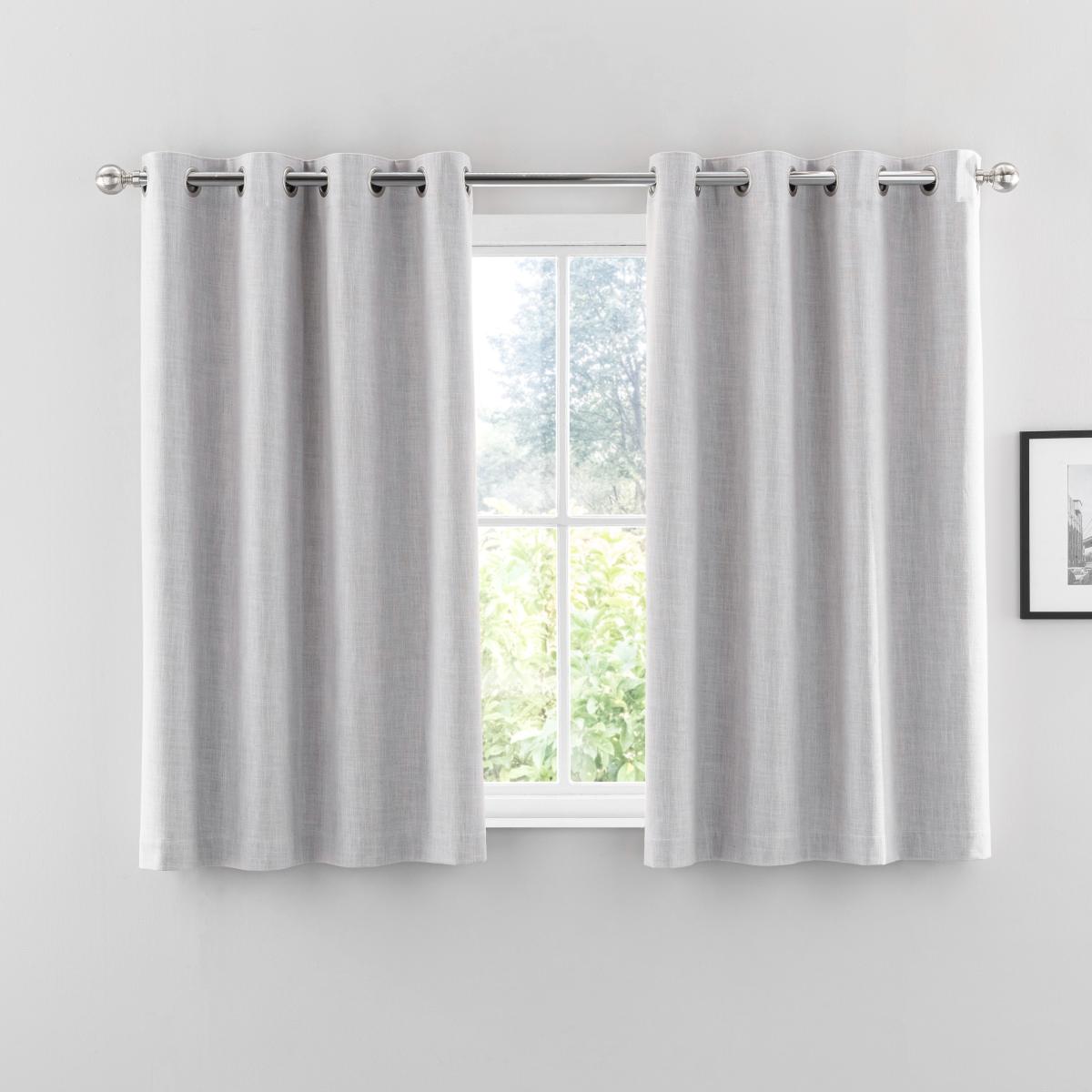 Touch of Linen Silver Thermal Ultra Blackout Eyelet Curtains Silver – image 5