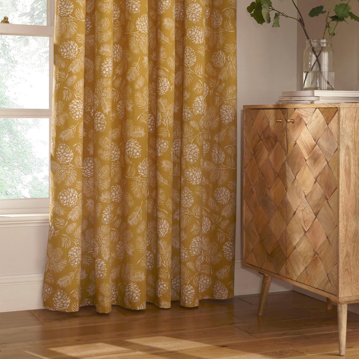 Irwin Mustard Eyelet Curtains Yellow and White – image 3