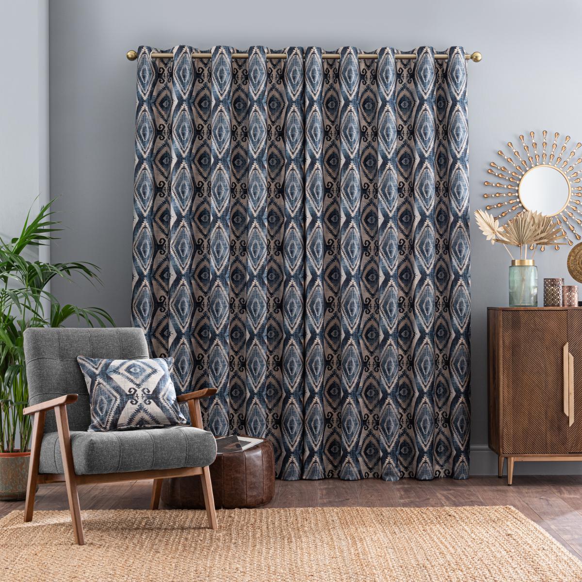 Santa Rosa Navy Eyelet Curtains Navy – image 2