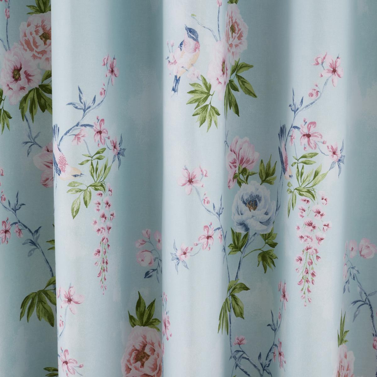 Chinoiserie Bird Seafoam Eyelet Curtains Seafoam – image 3