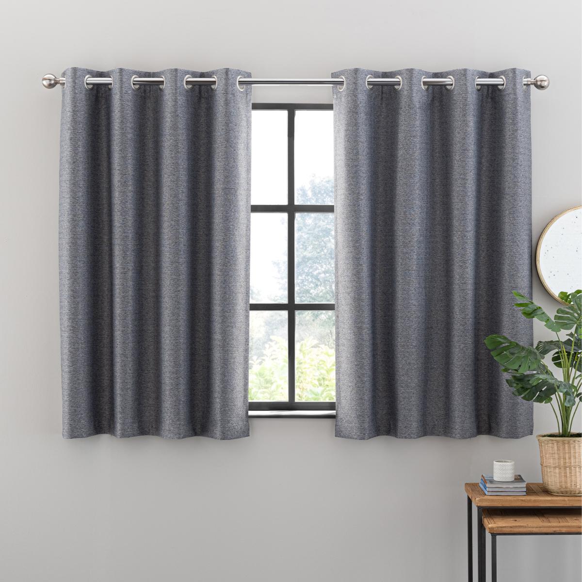 Metropolitan Grey Eyelet Blackout Curtains Grey – image 4