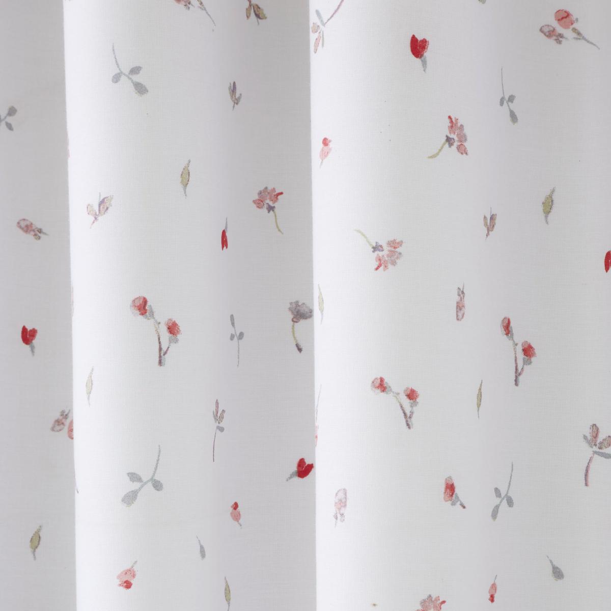 Catherine Lansfield Jasmine Floral Eyelet Curtains Red, Green and White – image 3