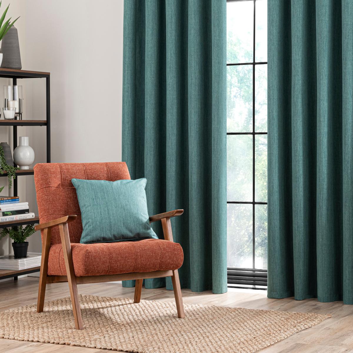 Solar Soft Emerald Blackout Eyelet Curtains Soft Emerald – image 4