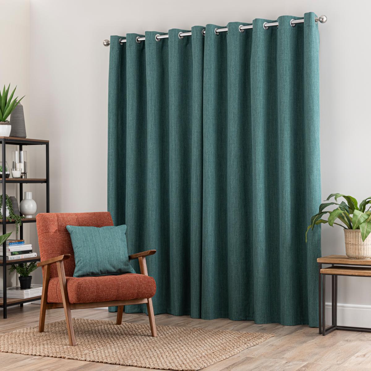 Solar Soft Emerald Blackout Eyelet Curtains Soft Emerald – image 5