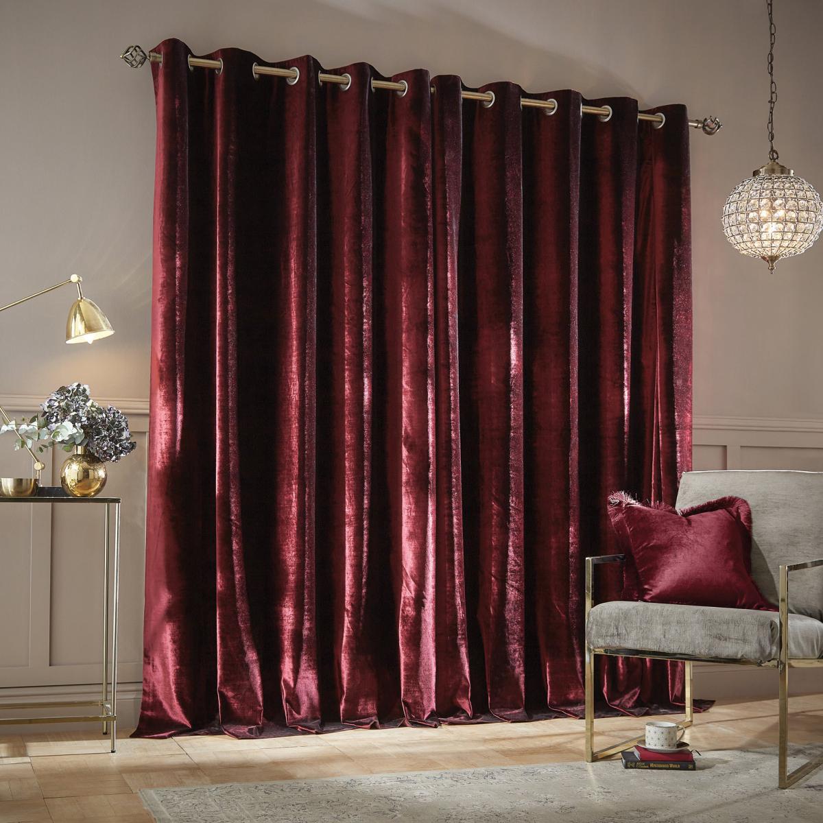 Keston Claret Eyelet Curtains Claret – image 3