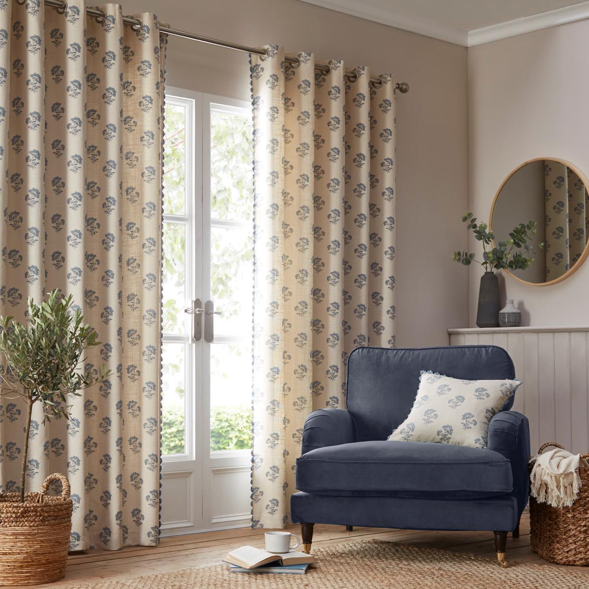 Churchgate Clarendon Ashley Blue Eyelet Curtains Ashley Blue – image 2
