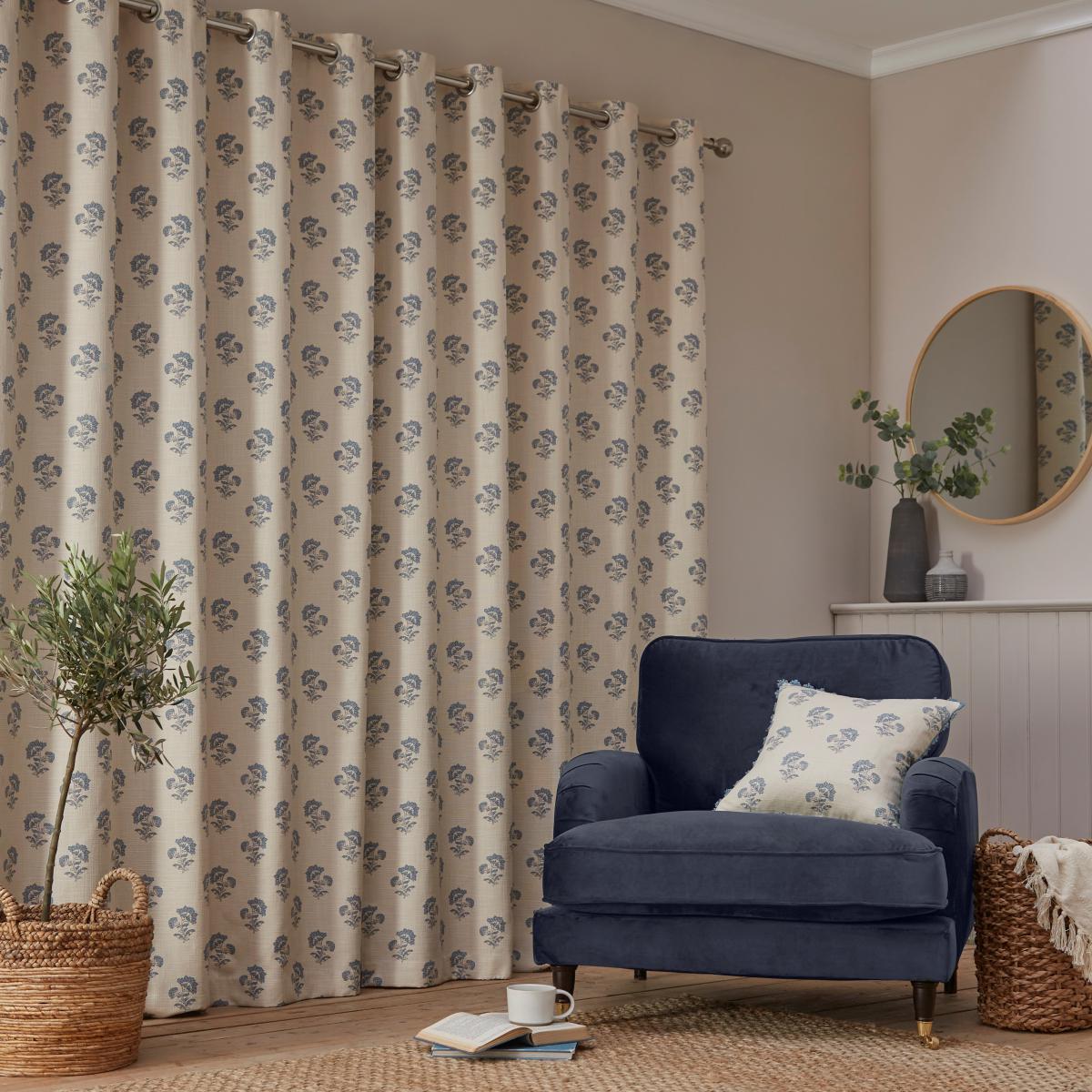Churchgate Clarendon Ashley Blue Eyelet Curtains Ashley Blue – image 3