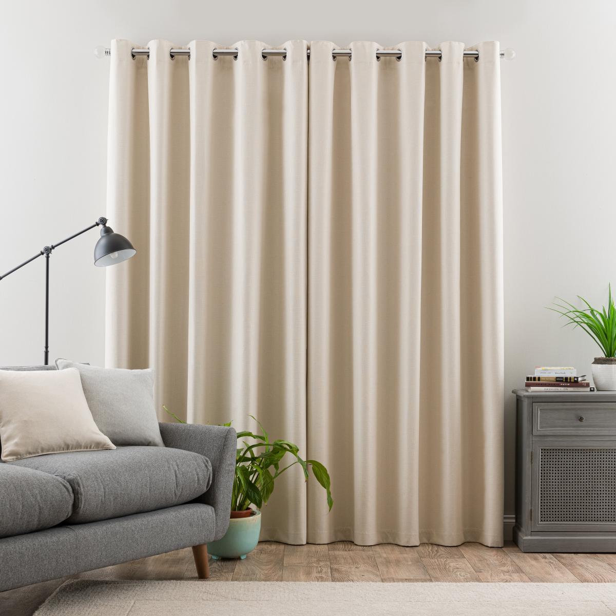 Montreal Cream Thermal Ultra Blackout Eyelet Curtains Cream – image 4
