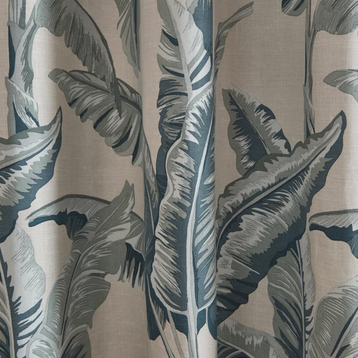 Tropical Palms Green Eyelet Curtains Green and White – image 4