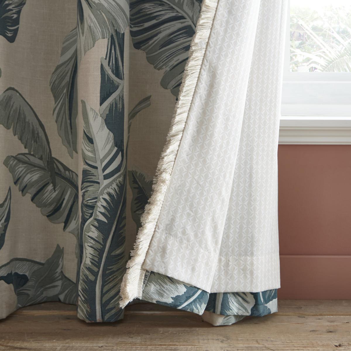 Tropical Palms Green Eyelet Curtains Green and White – image 5