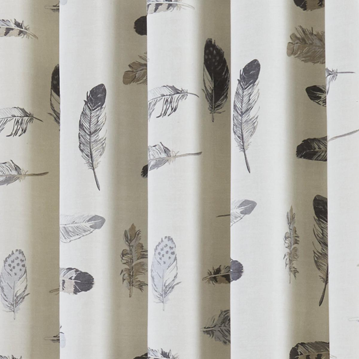 Idaho Charcoal Feather Eyelet Curtains Grey and White – image 3