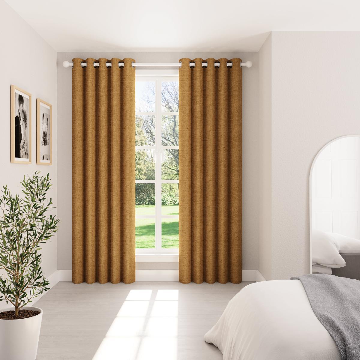 Dawson Honey Thermal Eyelet Curtains Honey – image 2