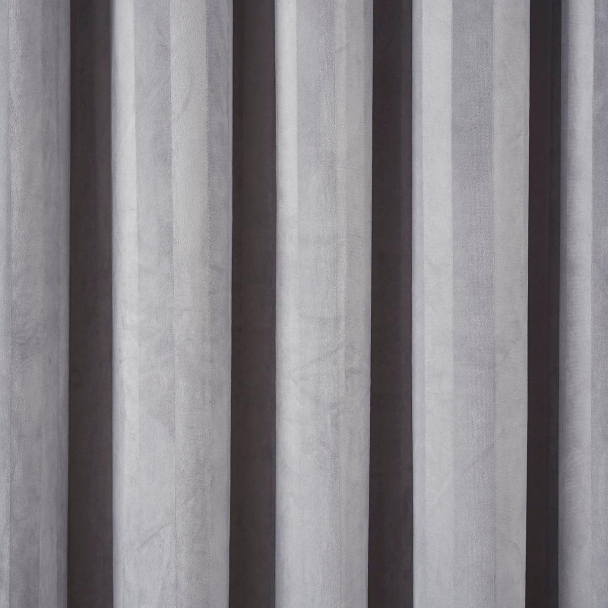 Hotel Velour Dove Grey Stripe Blackout Eyelet Curtains Dove (Grey) – image 2