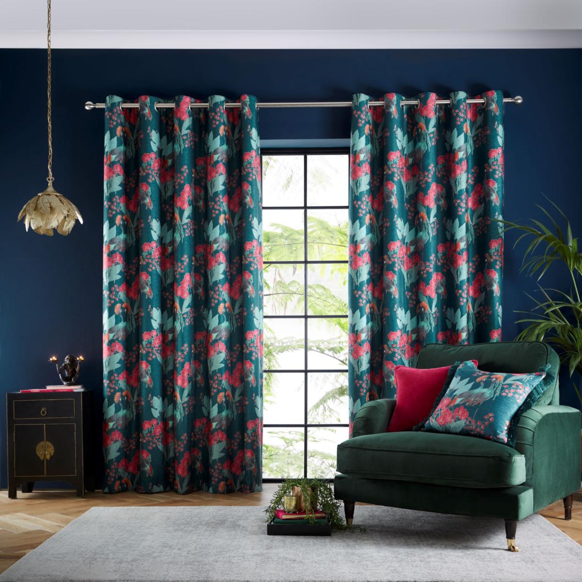 Mariba Emerald Eyelet Curtains Emerald – image 2