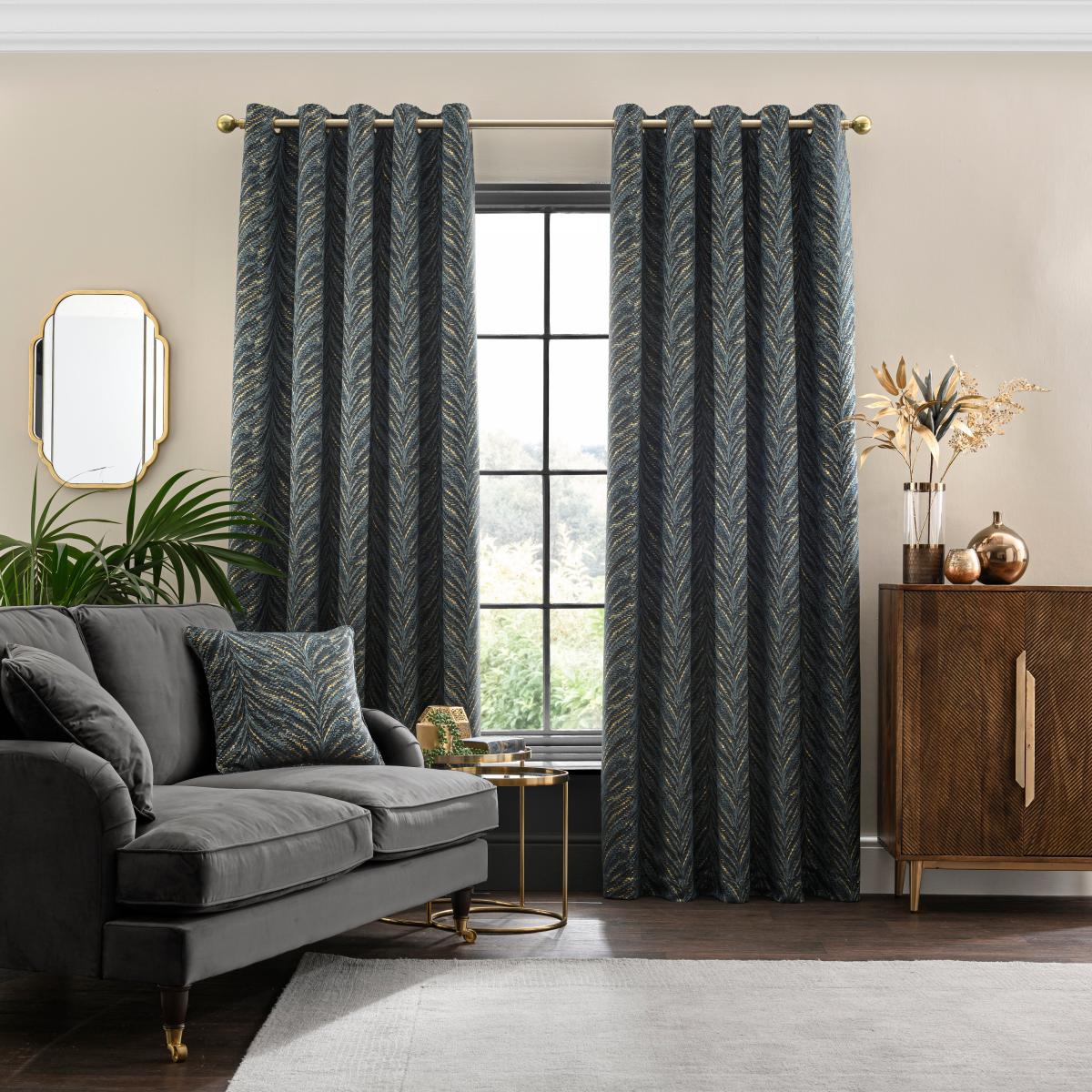 Flame Eyelet Curtains Peacock Peacock – image 2