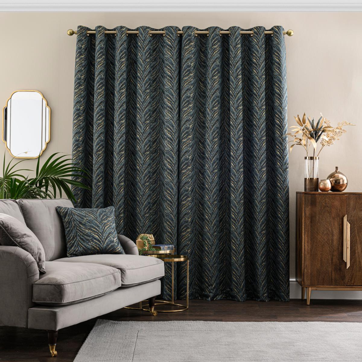 Flame Eyelet Curtains Peacock Peacock – image 4