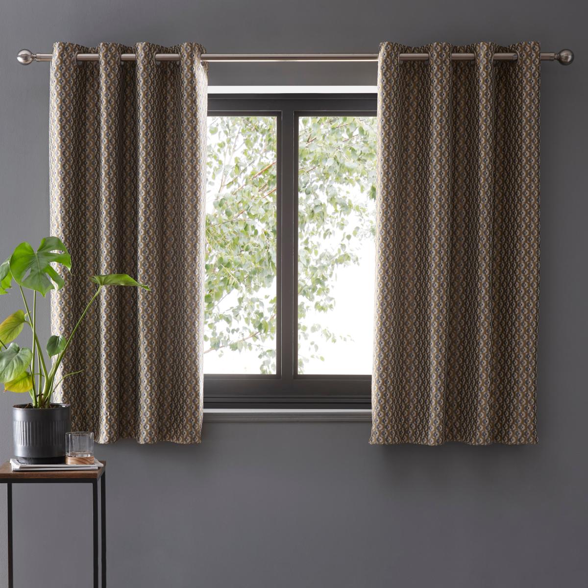 Elements Ivar Ochre Eyelet Curtains Yellow – image 4