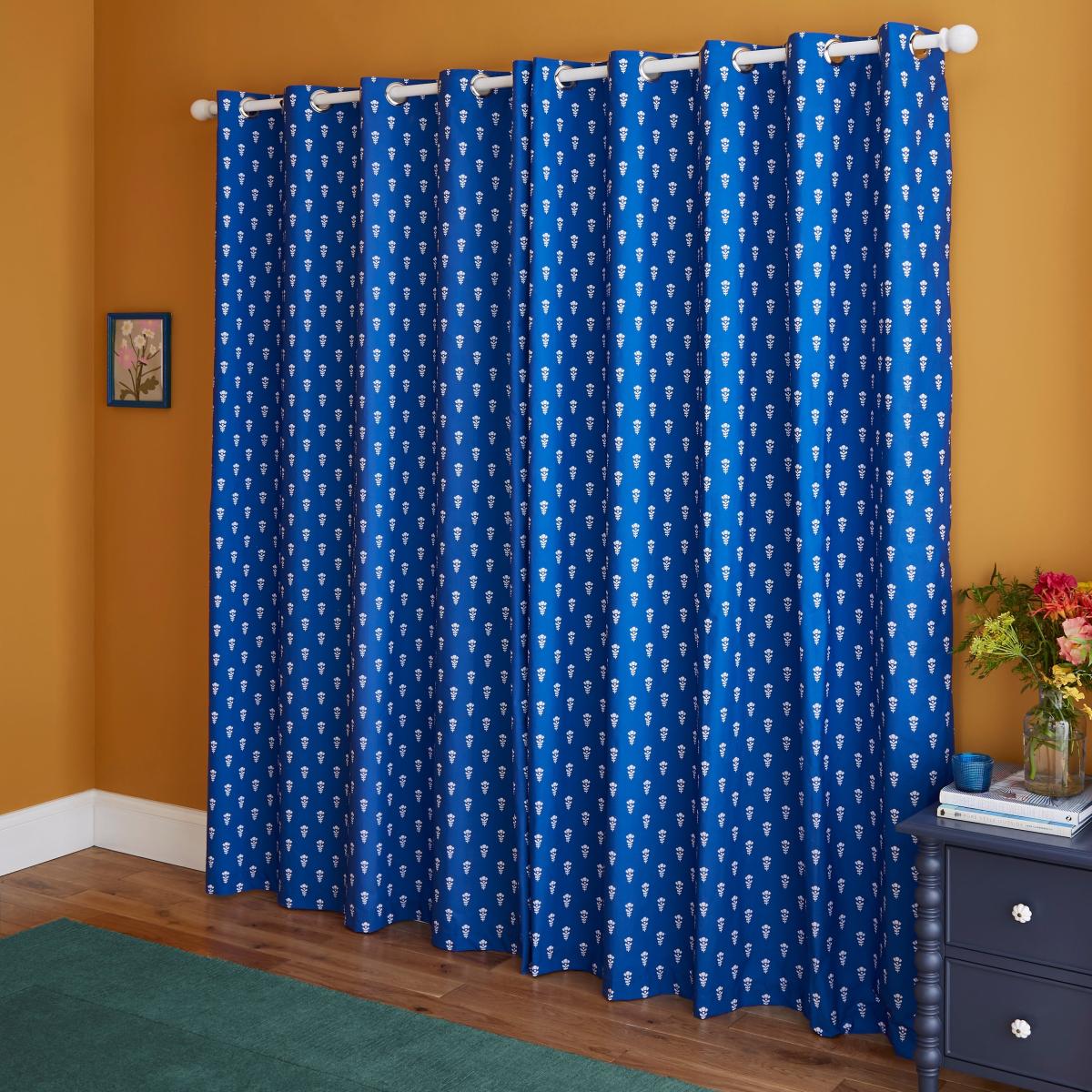 Bonnie Blue Blackout Eyelet Curtains Blue/White – image 4