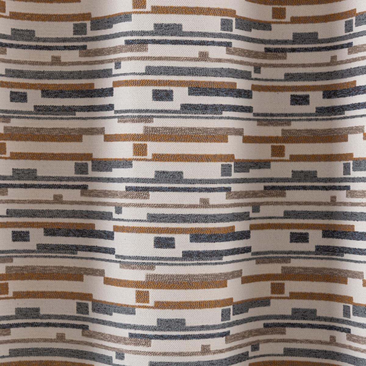 Matrix Boucle Ochre Eyelet Curtains Brown/White/Grey – image 3