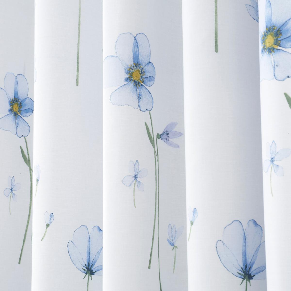 Maddie Blue Blackout Eyelet Curtains White and Blue – image 3