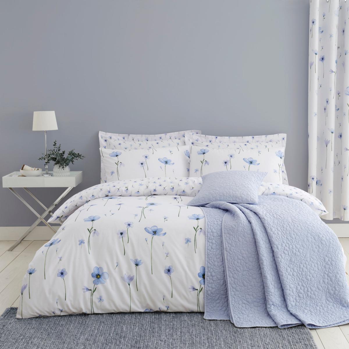 Maddie Blue Blackout Eyelet Curtains White and Blue – image 4