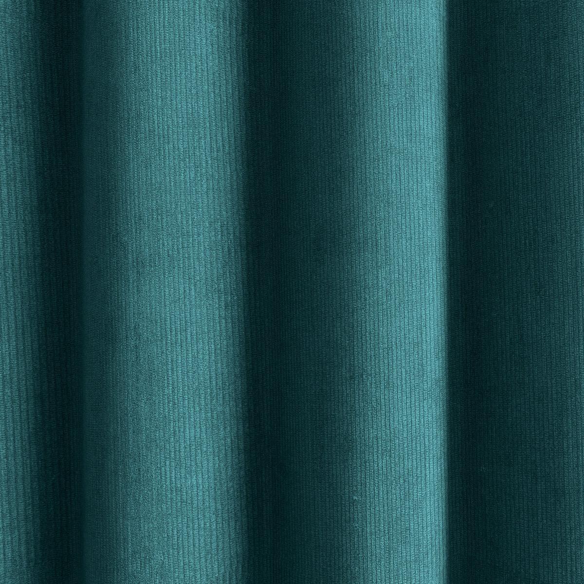 Corduroy Peacock Blackout Eyelet Curtains Blue – image 3