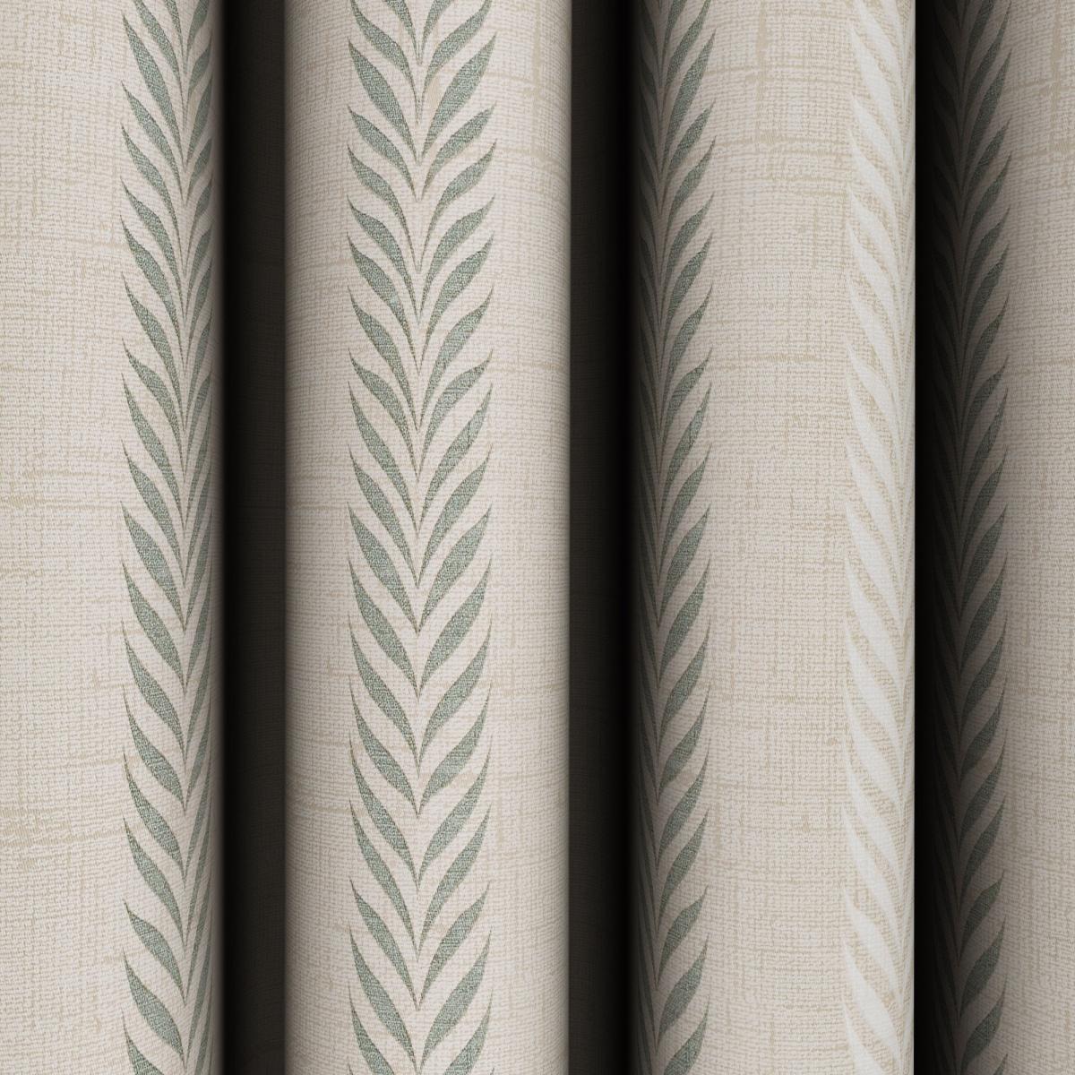 Striped Leaves Natural Eyelet Curtains Natural – image 2