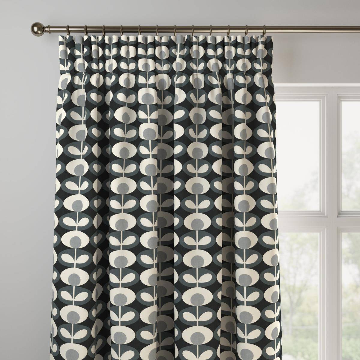 Orla Kiely Oval Flower Made to Measure Curtains grey – image 2
