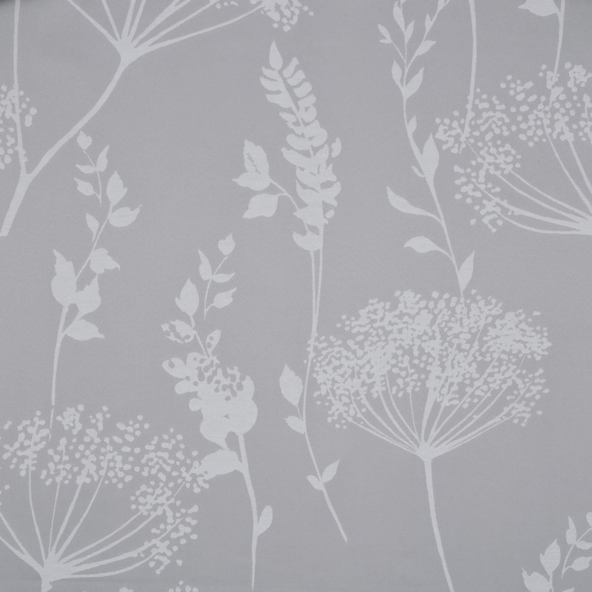 Catherine Lansfield Meadowsweet Floral Silver Eyelet Curtains Silver – image 3