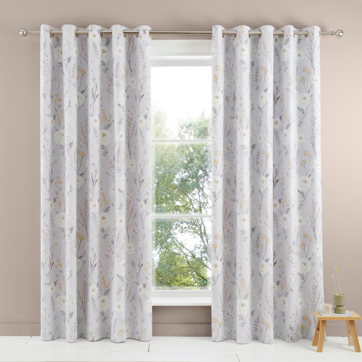 Arabella Grey Blackout Eyelet Curtains Grey – image 3