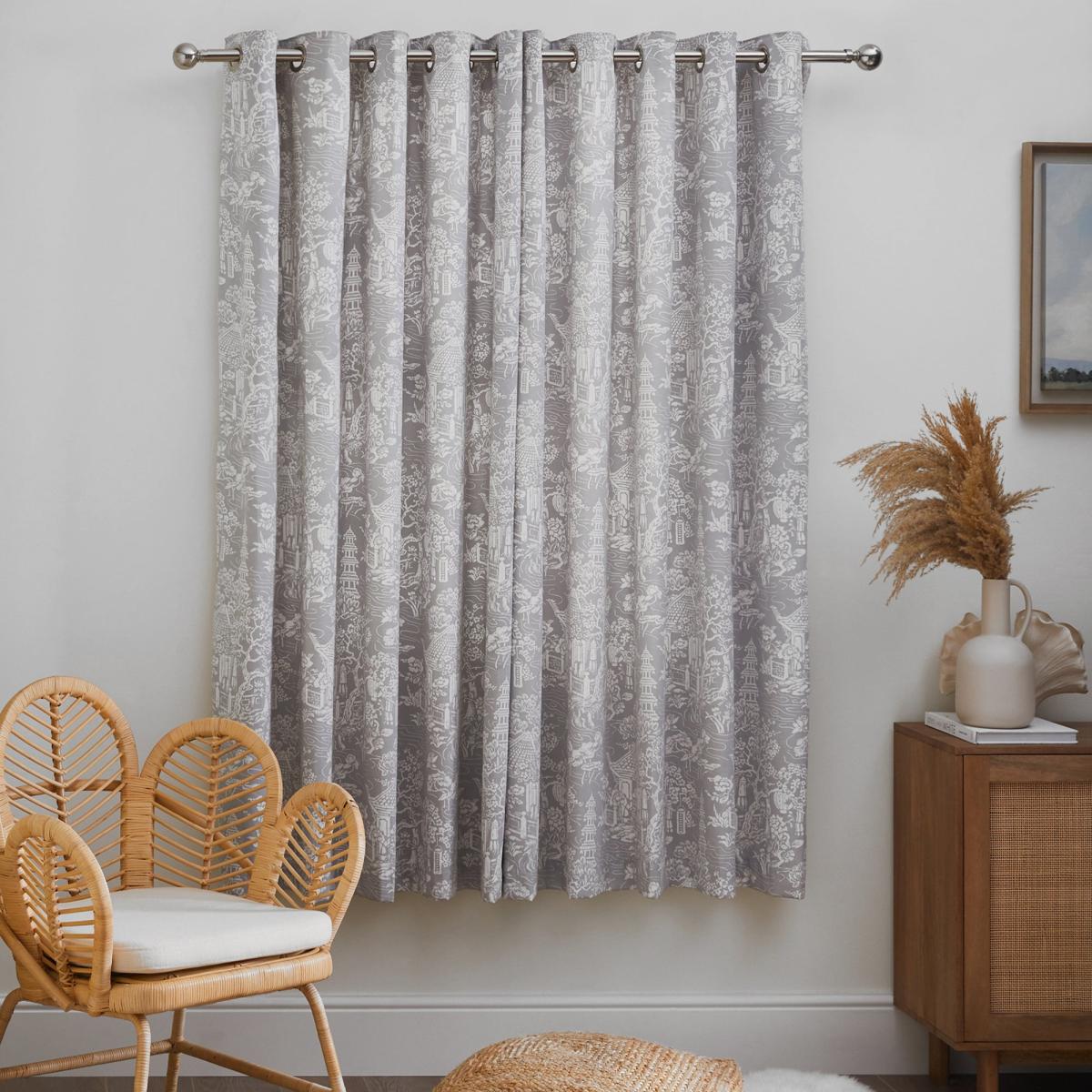 Pagoda Grey Eyelet Curtains Grey – image 4