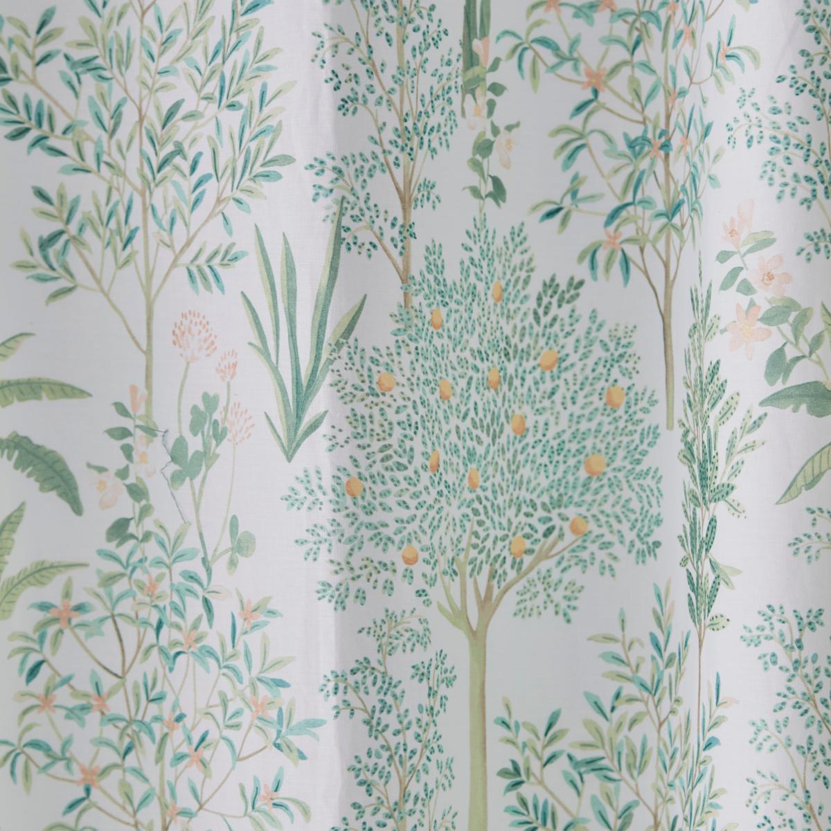 Botanical Trees Sage Eyelet Curtains Green/White – image 4