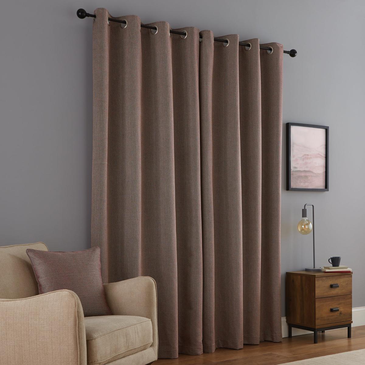 Harper Merlot Eyelet Curtains Red – image 4